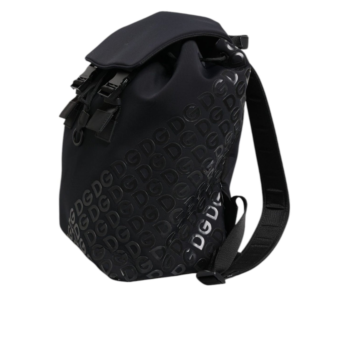 Dolce & Gabbana Black Neoprene Nylon DG Logo School Backpack Bag