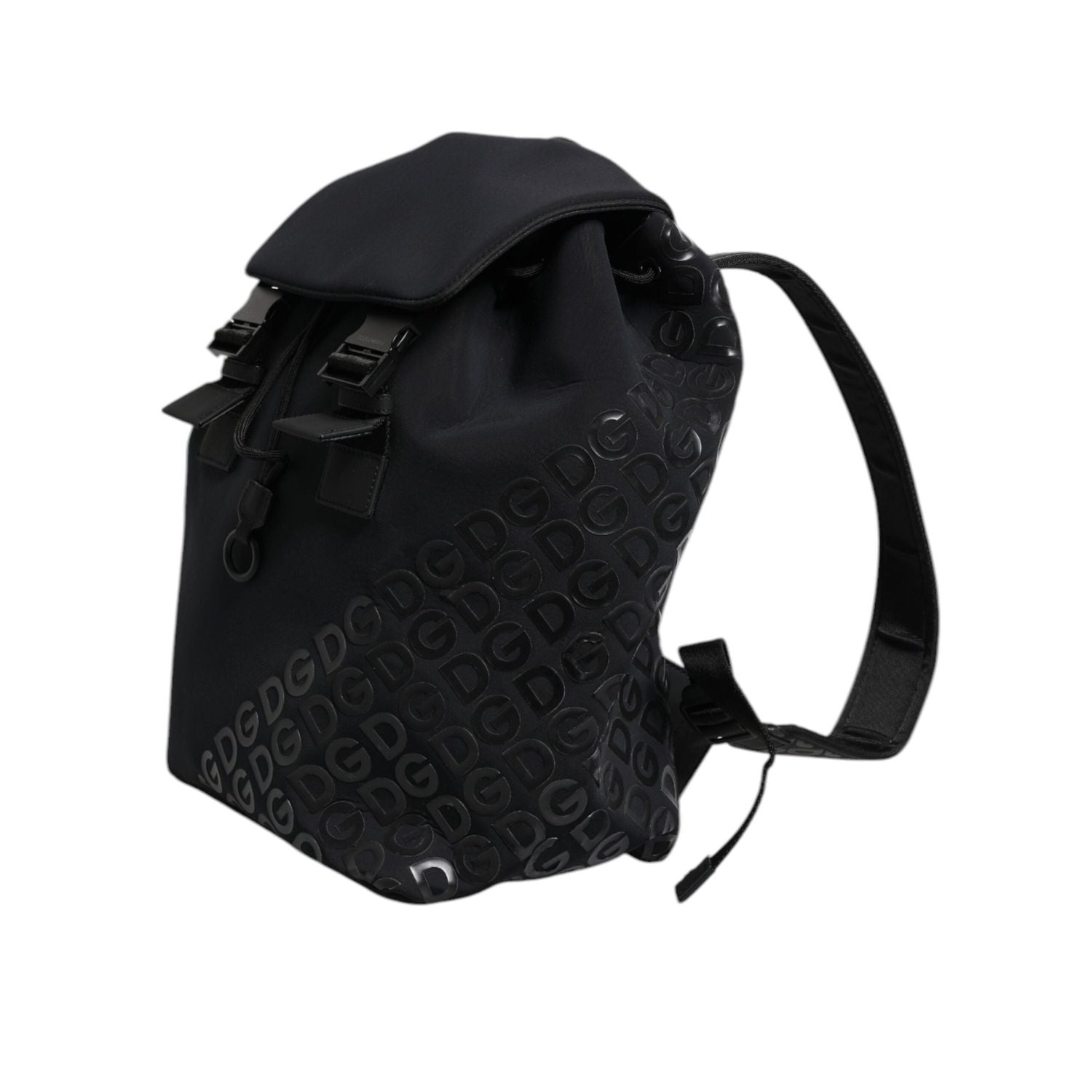 Dolce & Gabbana Black Neoprene Nylon DG Logo School Backpack Bag