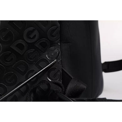 Dolce & Gabbana Black Neoprene Nylon DG Logo School Backpack Bag