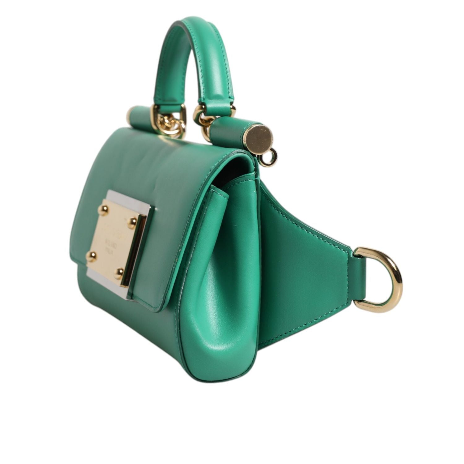 Dolce & Gabbana Emerald Green CalfskinLeather DG Logo Shoulder Bag