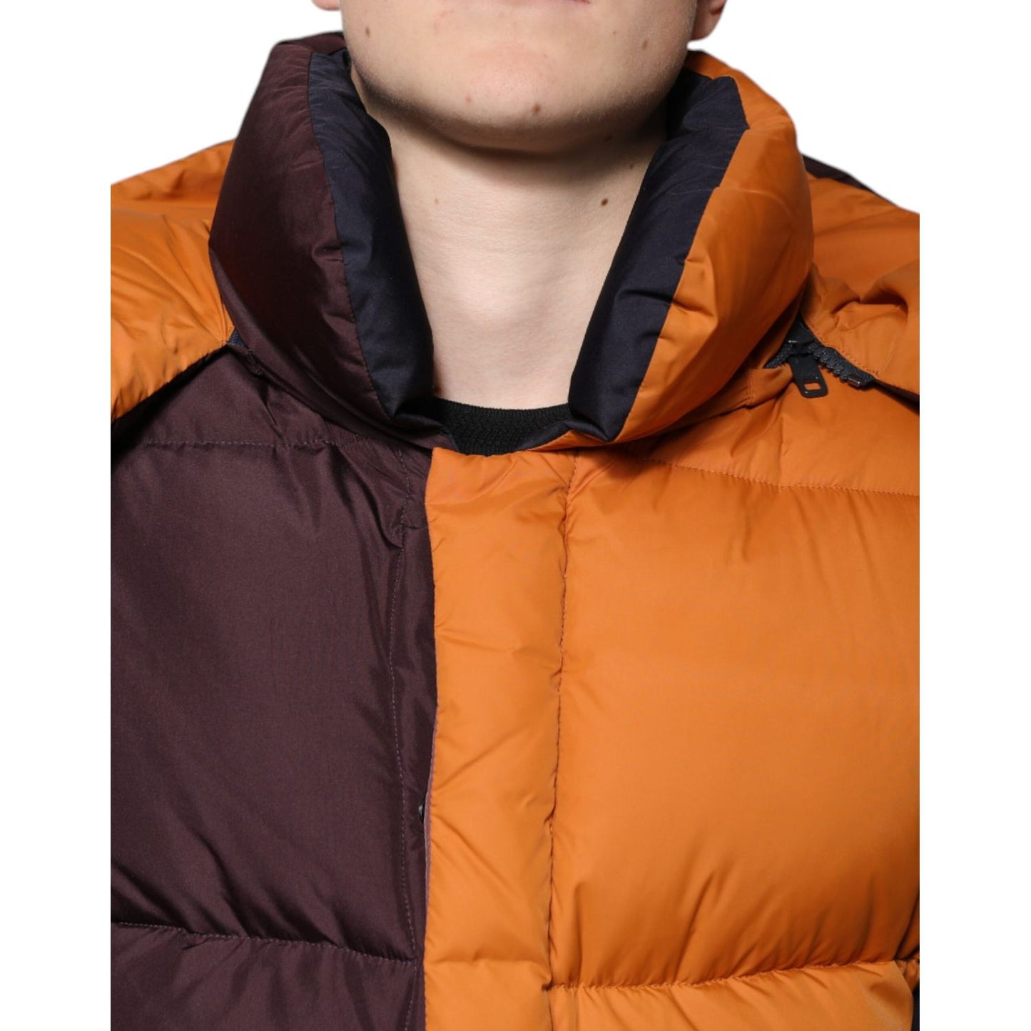 Dolce & Gabbana Multicolor Quilted Hooded Puffer Jacket