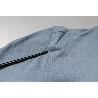 Dolce & Gabbana Blue Cotton Button Down Casual Men Polo Shirt