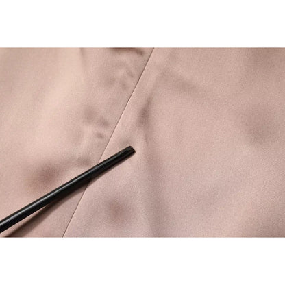 Emporio Armani Pink Satin Long Sleeves Sheath Wrap Mini Dress