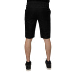 Dolce & Gabbana Black Cotton Casual Mid Waist Chino Shorts
