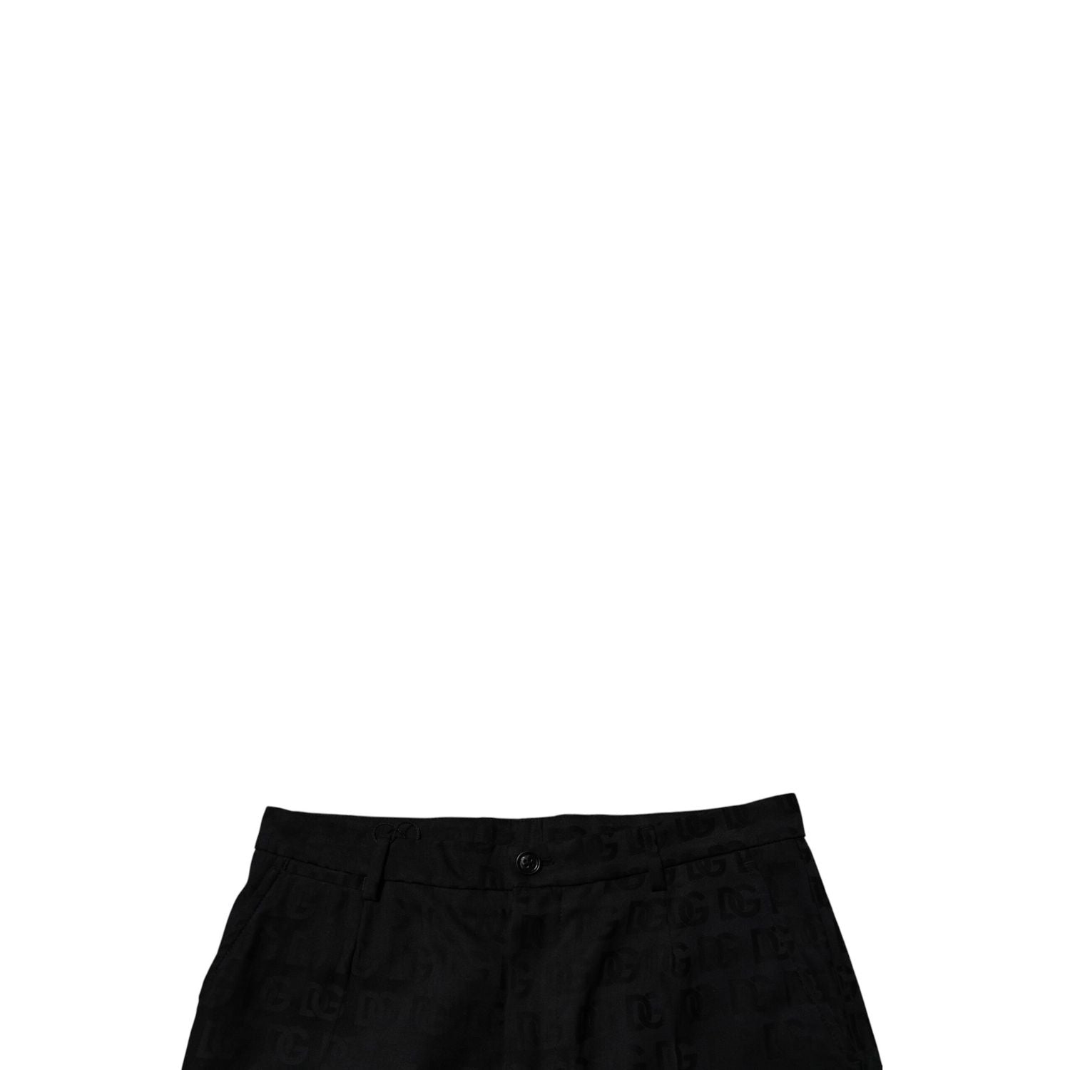 Dolce & Gabbana Black Cotton Casual Mid Waist Chino Shorts
