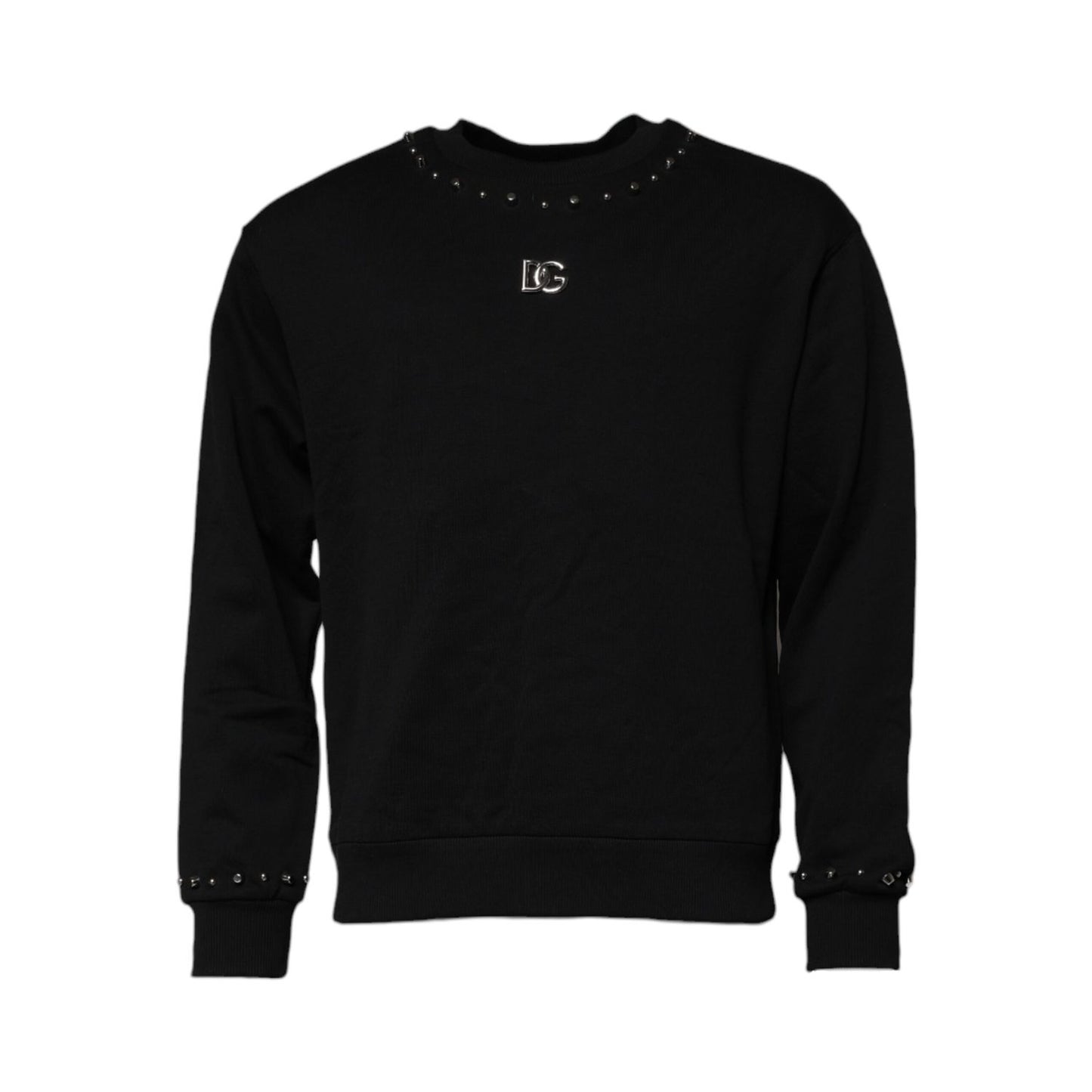 Dolce & Gabbana Black Logo Stud Pullover Sweatshirt Sweater Dolce & Gabbana