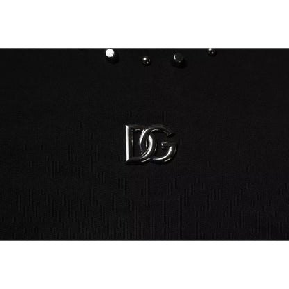 Dolce & Gabbana Black Logo Stud Pullover Sweatshirt Sweater Dolce & Gabbana