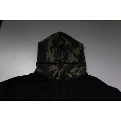 Dolce & Gabbana Black Camouflage Hooded Sweatshirt Sweater
