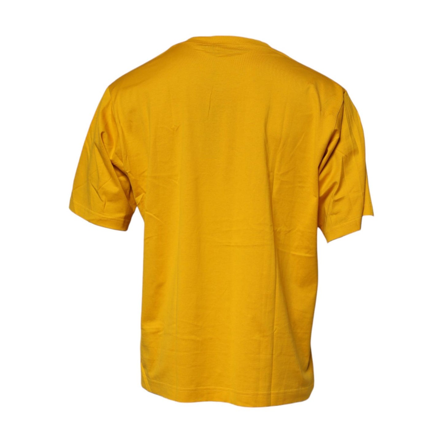 Dolce & Gabbana Dark Yellow Logo Cotton Men Crew Neck T-shirt