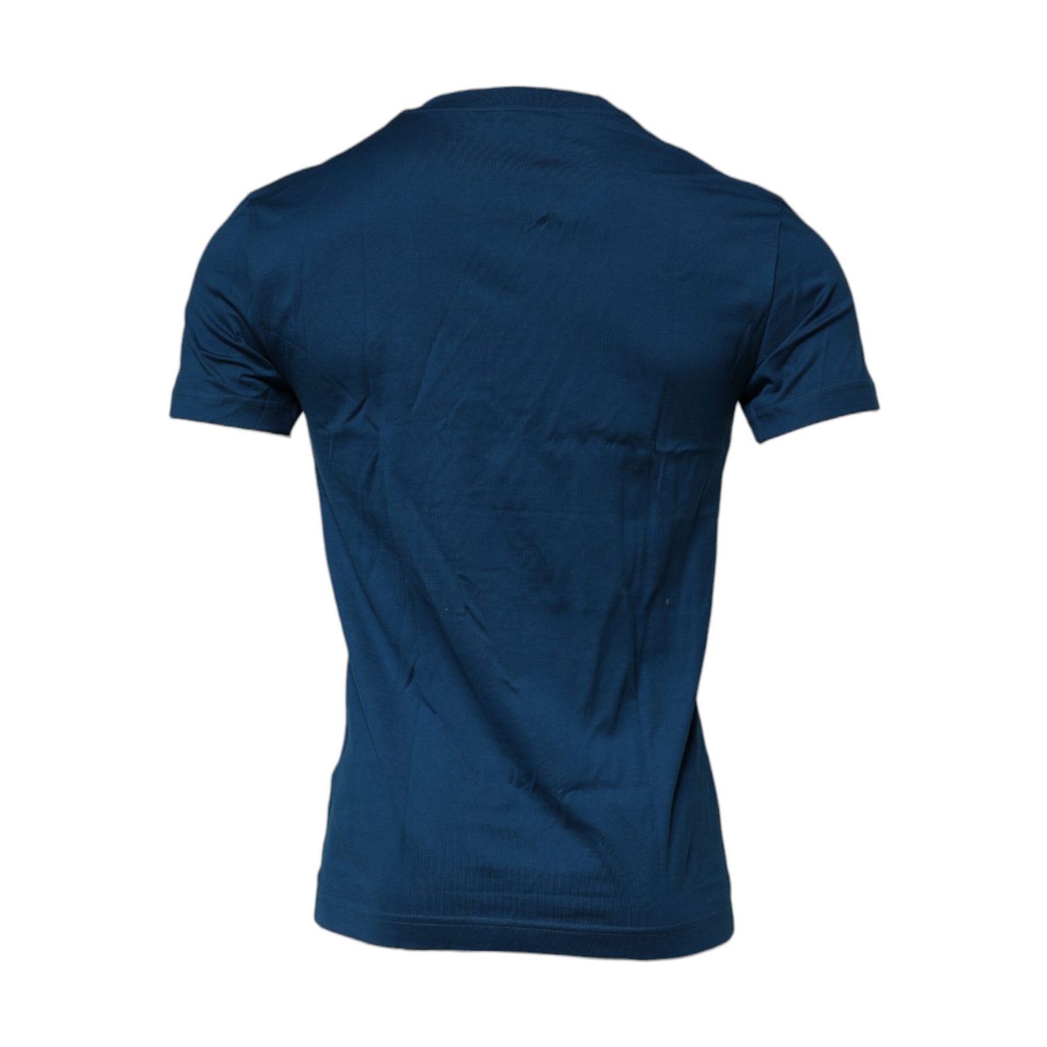 Dolce & Gabbana Blue Crown Bee Cotton Men Crew Neck T-shirt
