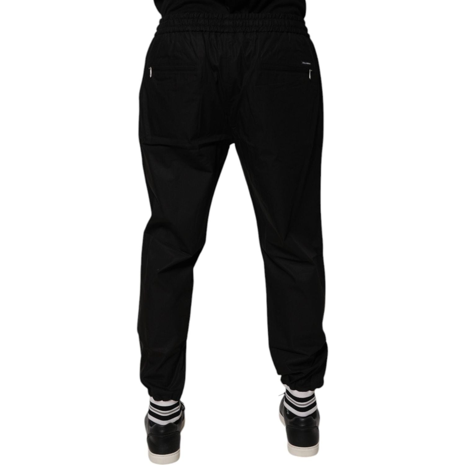Dolce & Gabbana Black Cotton Men Jogger Sweatpants Pants