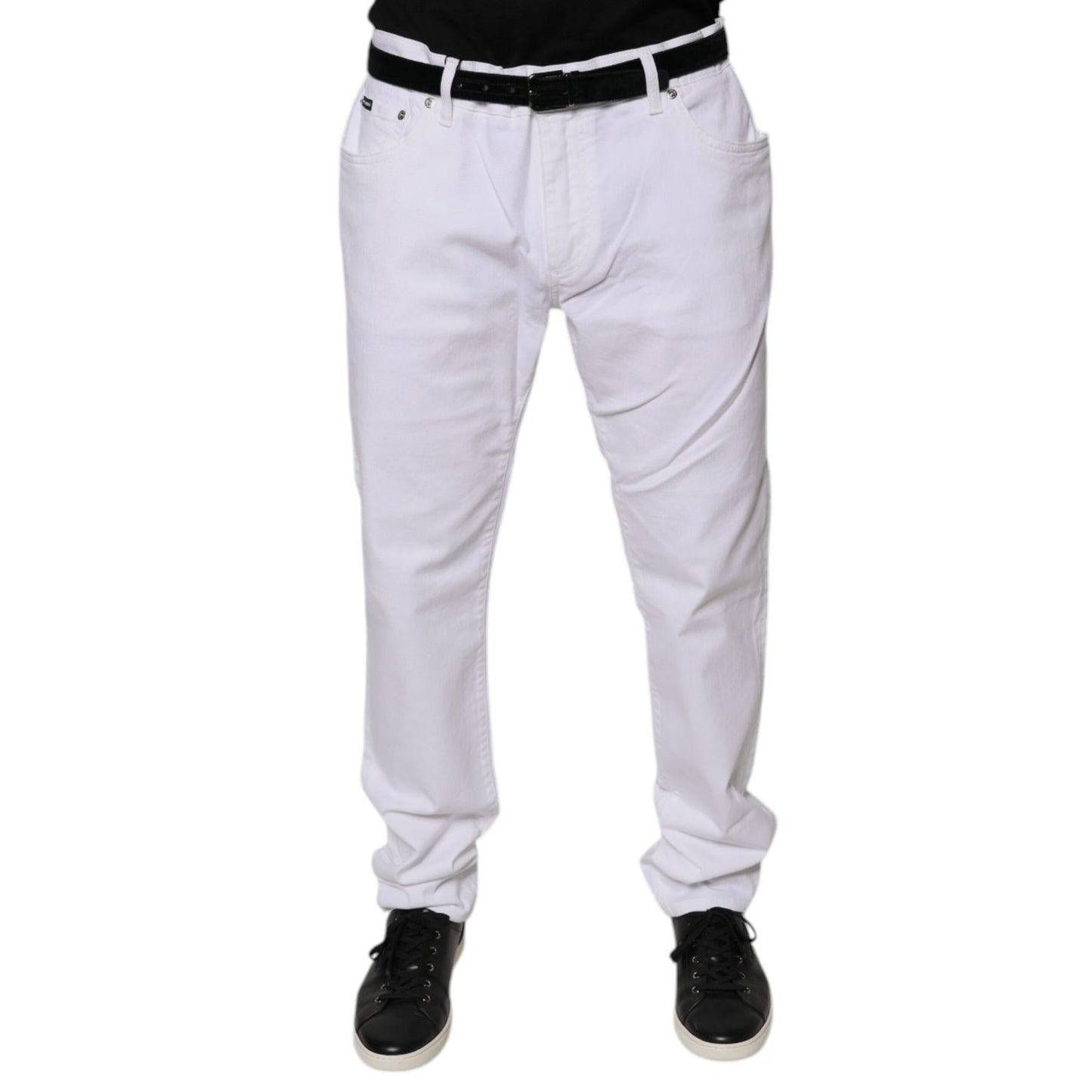 Dolce & Gabbana White Cotton Stretch Skinny Men Denim Jeans