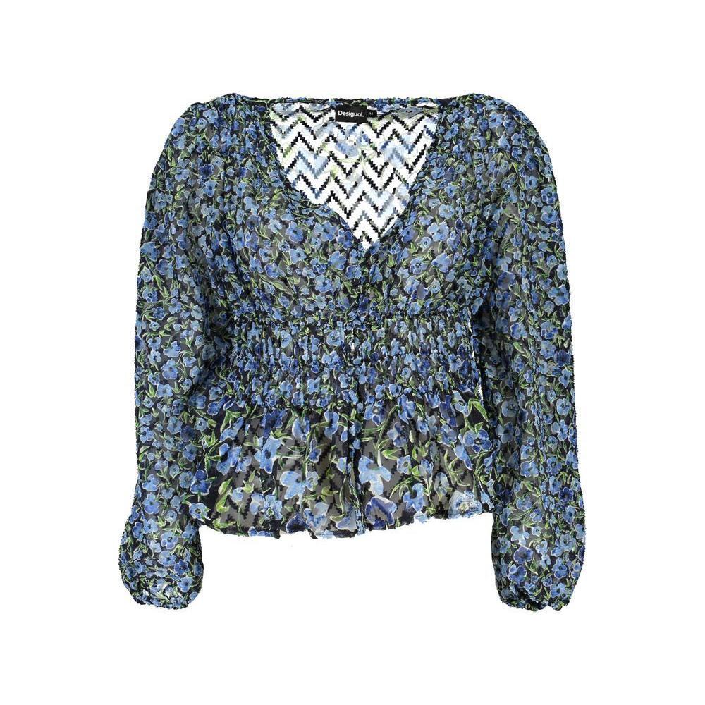 Desigual Blue Polyester Pattern Shirt