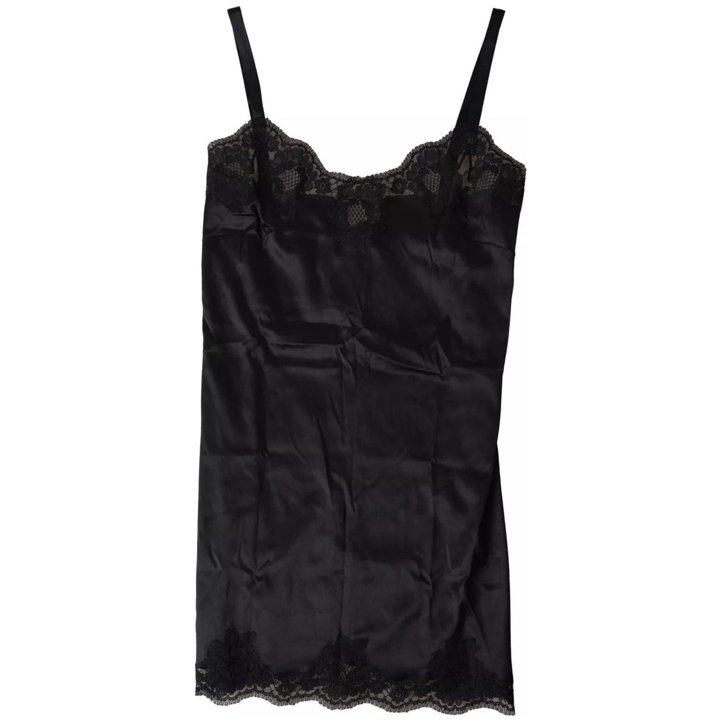 Dolce & Gabbana Black Lace Silk Sleepwear Camisole Top Underwear