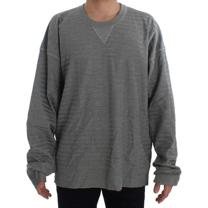 Dolce & Gabbana Gray Crewneck Pullover Silk Sweater