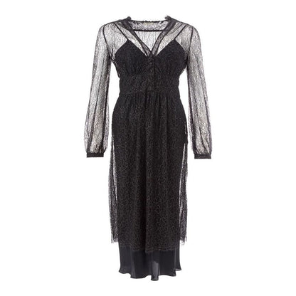 Lardini Black Nylon Casual Dress
