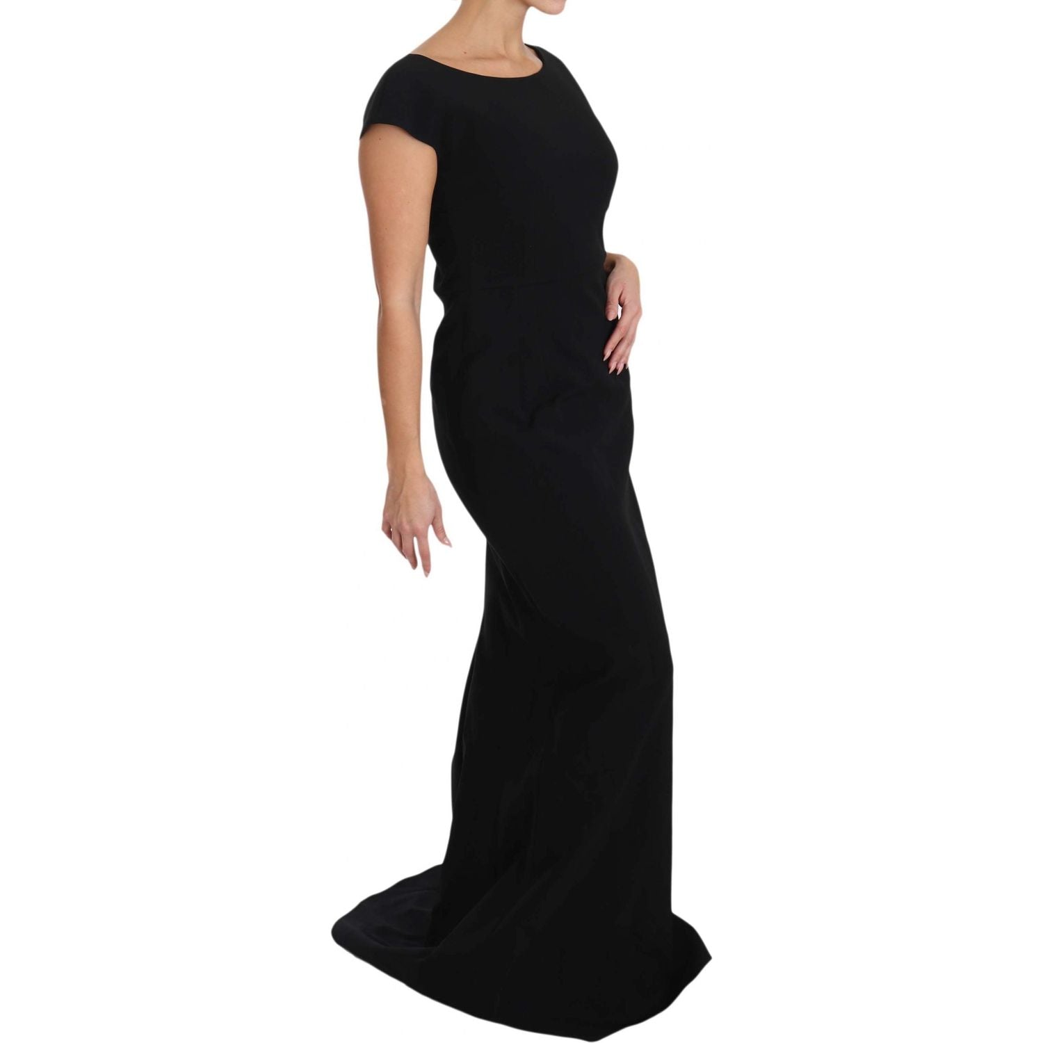 Dolce & Gabbana Black Stretch Fit Flare Gown Maxi