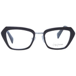 Yohji Yamamoto Black Women Glasses Frame, rectangle style, full-rim, metal & plastic, 51-19-140 size, demo lenses, includes branded case.