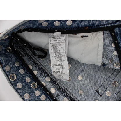 Dolce & Gabbana Crystal Roses Heart Embellished Jeans