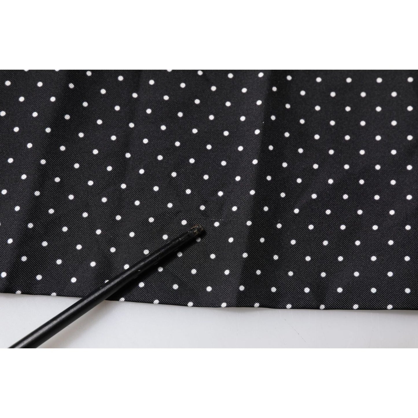 Dolce & Gabbana Black Polka Dots Silk Skinny Neck Wrap Scarf