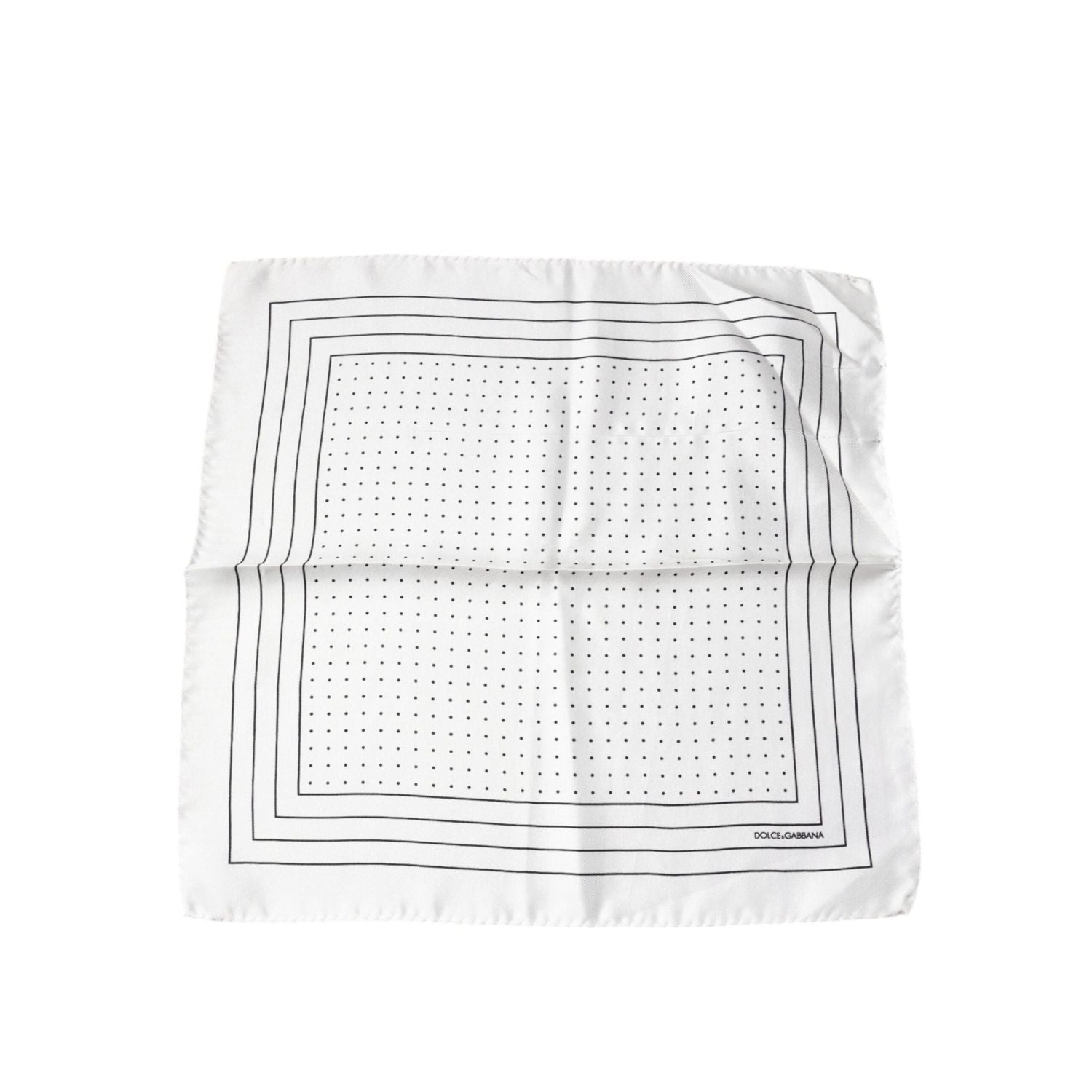 Dolce & Gabbana White Polka Dots Square Handkerchief Scarf