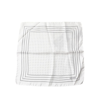 Dolce & Gabbana White Polka Dots Square Handkerchief Scarf