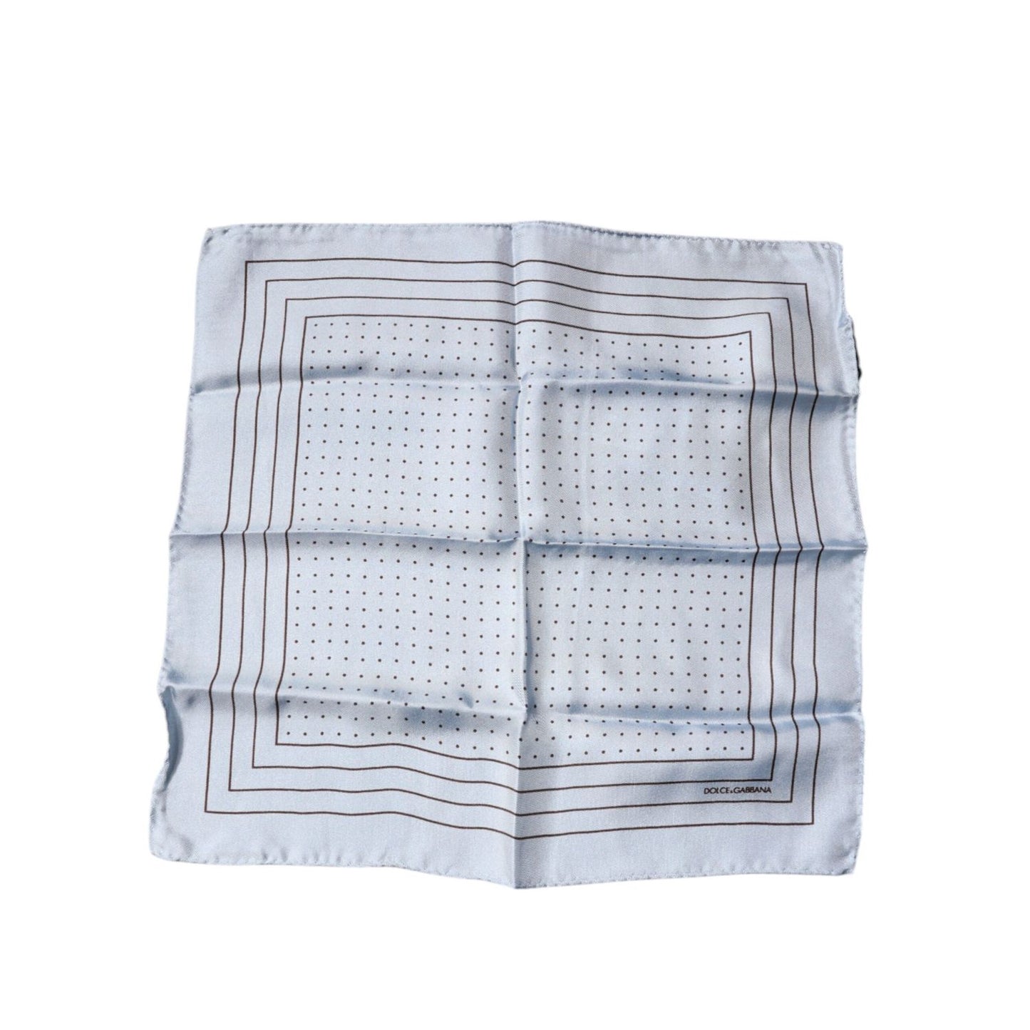 Dolce & Gabbana Sky Blue Polka Dots Square Handkerchief Scarf