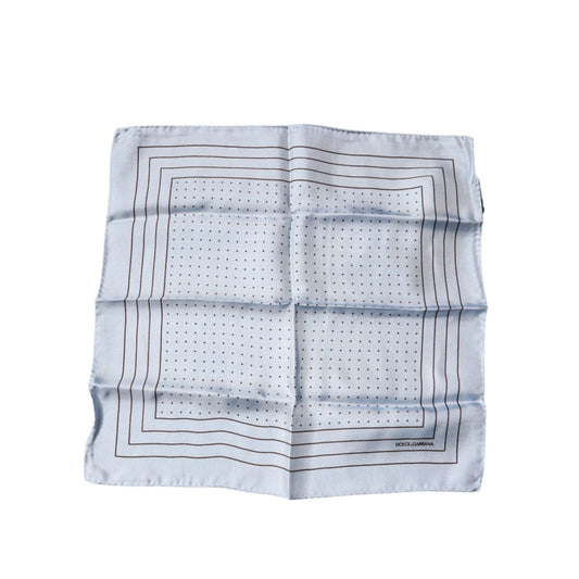 Dolce & Gabbana Sky Blue Polka Dots Square Handkerchief Scarf