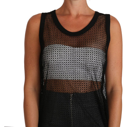 Dolce & Gabbana Black Mesh Transparent Blouse T-shirt