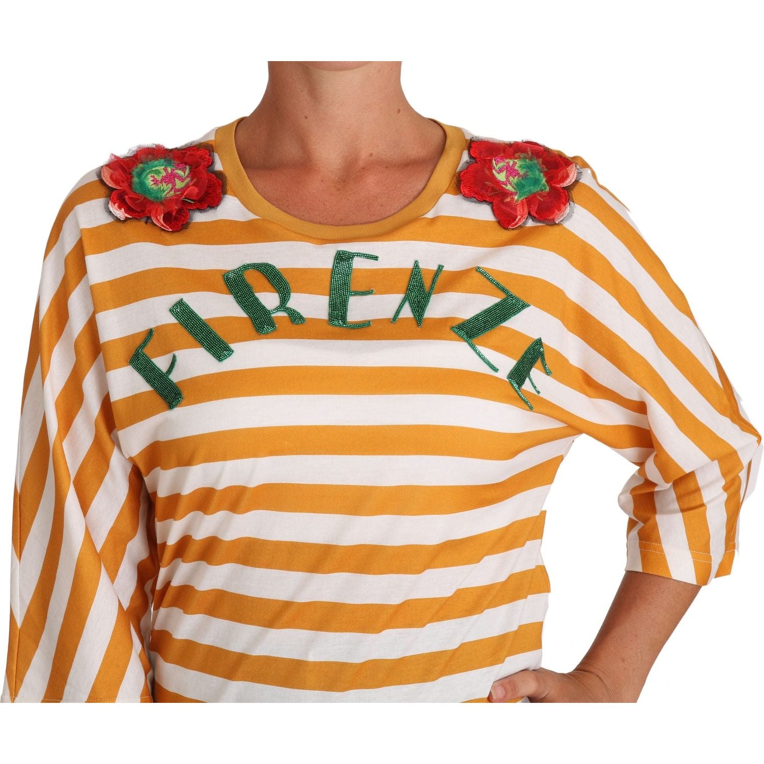 Dolce & Gabbana White Orange FIRENZE Top T-shirt