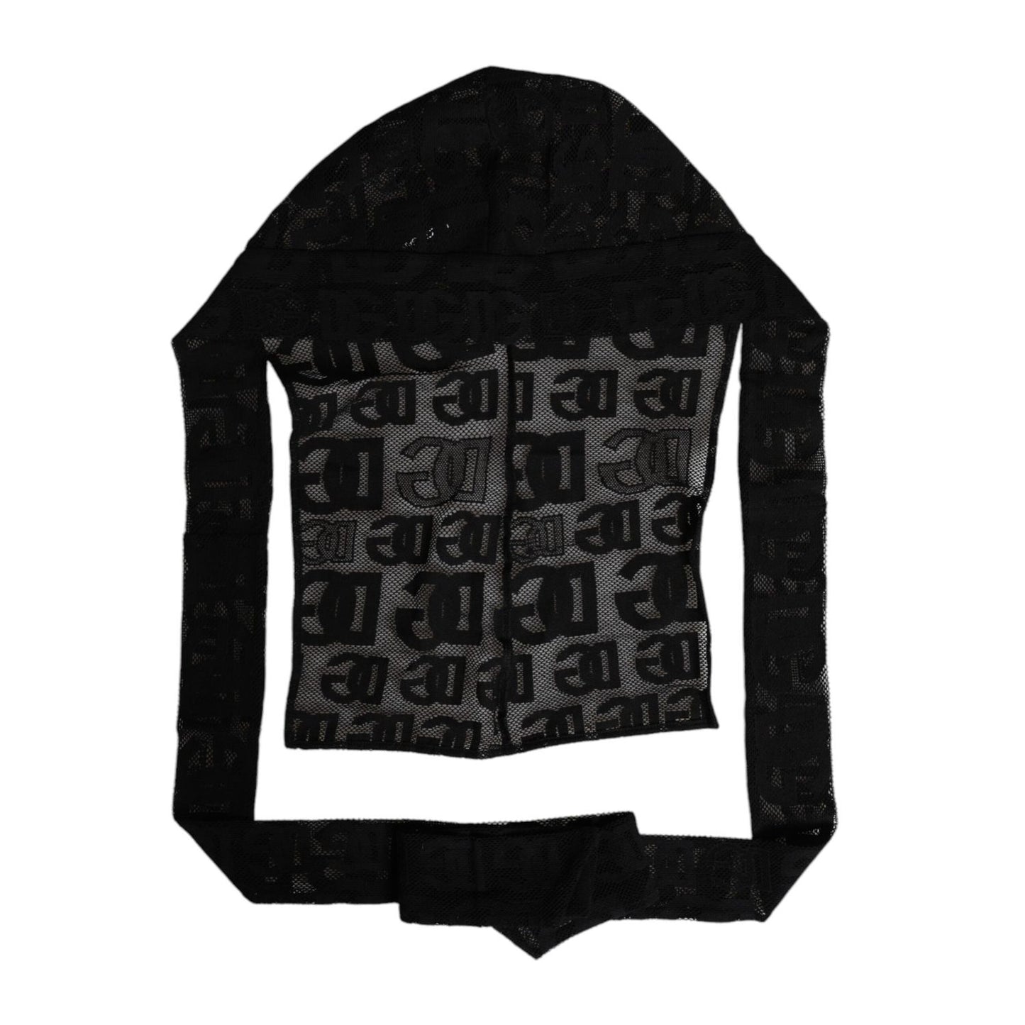 Dolce & Gabbana Black Logo Mesh Whole Head Wrap Hat