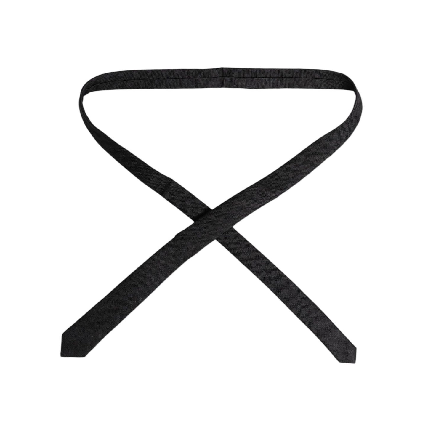 Dolce & Gabbana Black Circles Silk Adjustable Necktie Tie