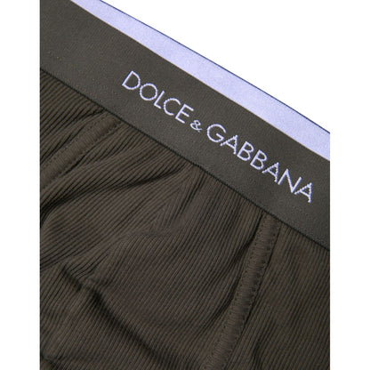 Dolce & Gabbana Gray Cotton Men Mid Slip Brief Underwear