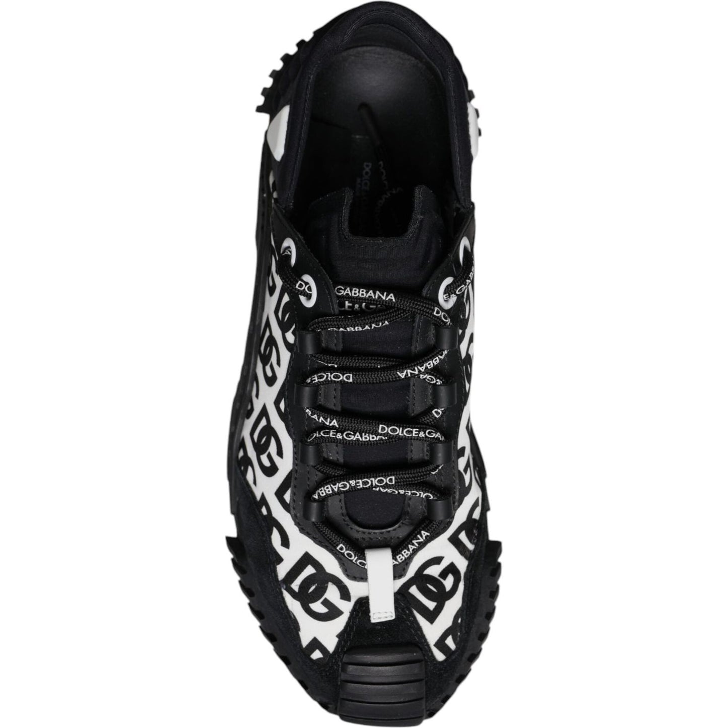 Dolce & Gabbana Black Logo Lace Up Low Top NS1 Sneakers Shoes