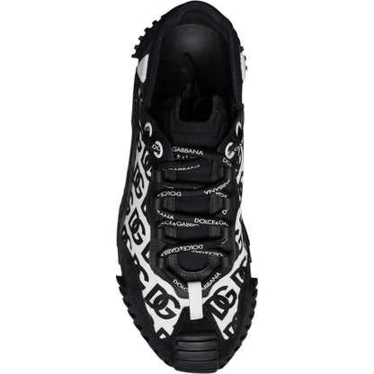 Dolce & Gabbana Black Logo Lace Up Low Top NS1 Sneakers Shoes