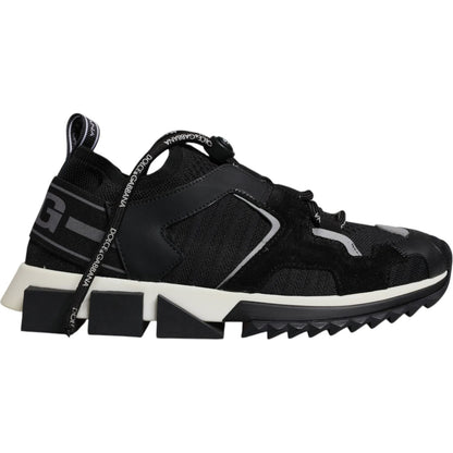 Dolce & Gabbana Black Mesh Sorrento Trekking Sneakers Shoes