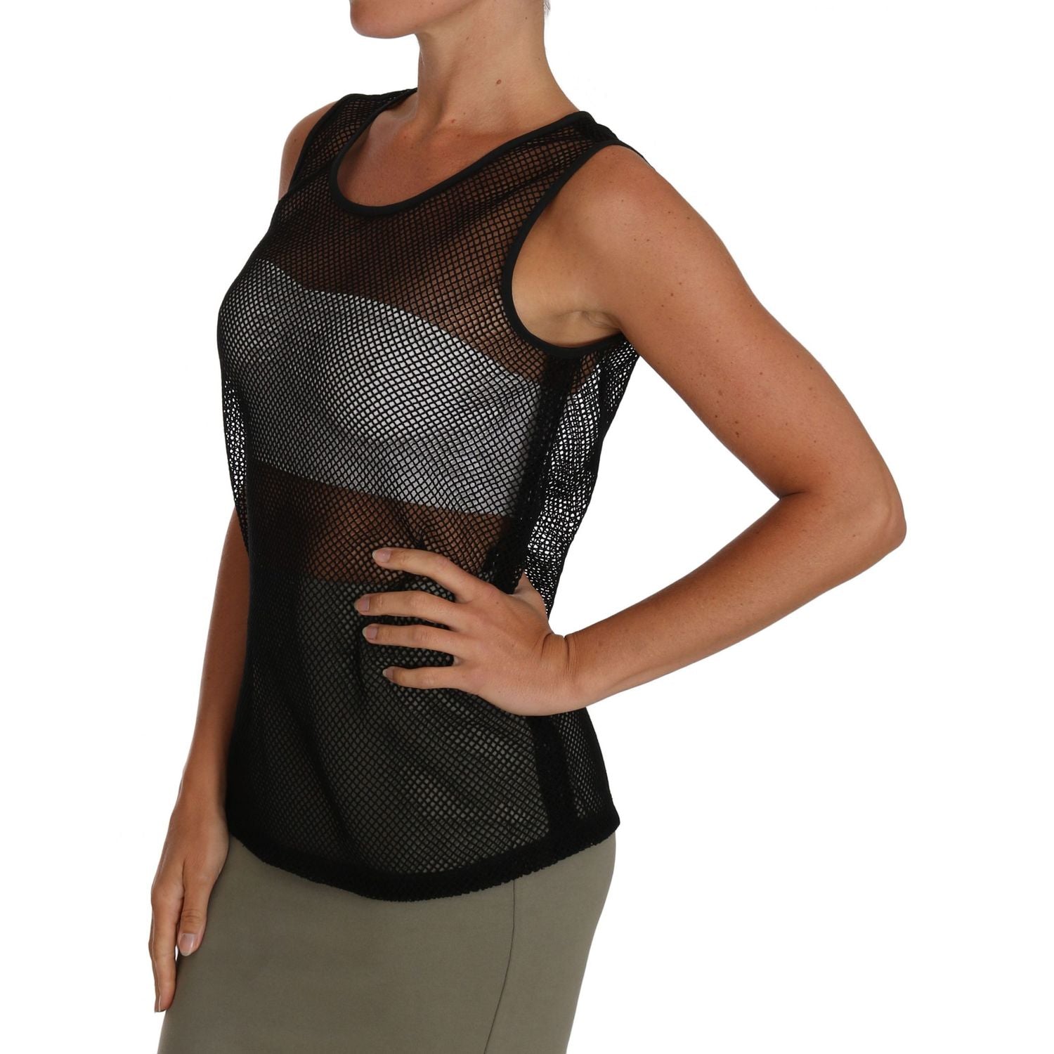 Dolce & Gabbana Black Mesh Transparent Blouse T-shirt