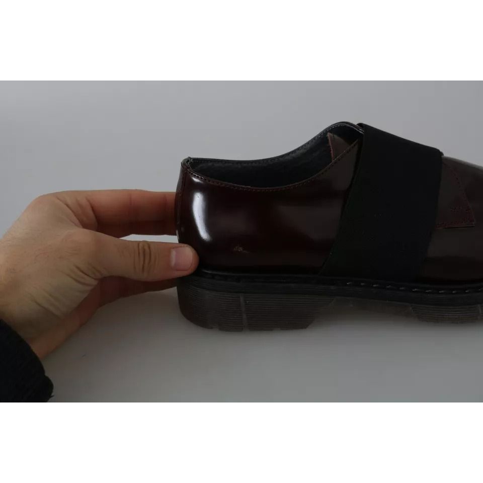 Dr. Martens Dark Brown Leather Elastic Strap Shoes