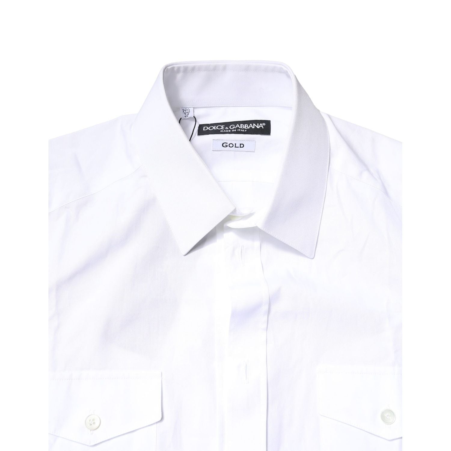 Dolce & Gabbana White GOLD Button Down Casual Men Polo Shirt