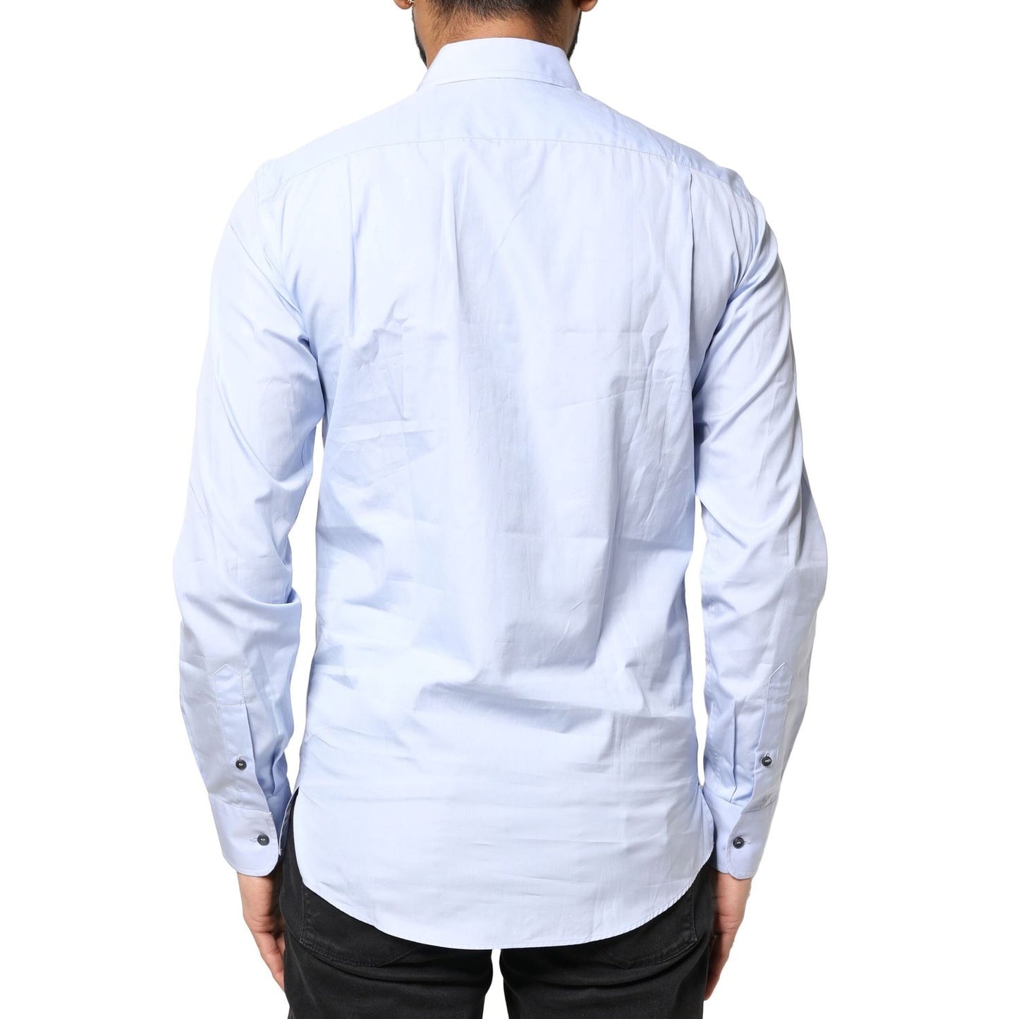 Dolce & Gabbana Light Blue Cotton Long Sleeves Dress Shirt