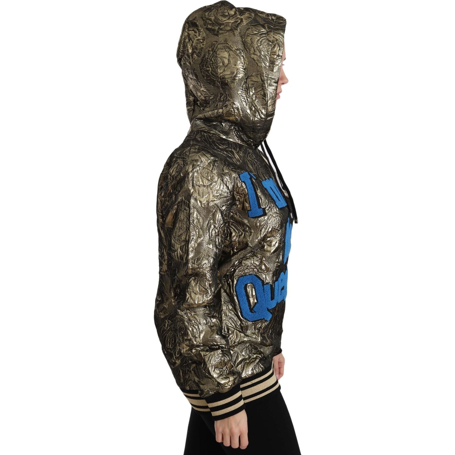 Dolce & Gabbana Im The Queen Jaquard Gold Sweatshirt  Hoodie