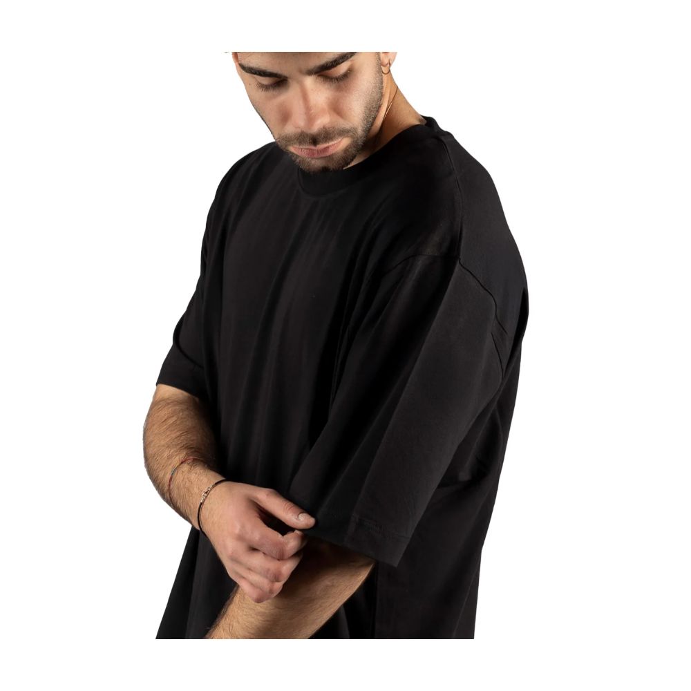 Alpha Studio Black Cotton T-Shirt