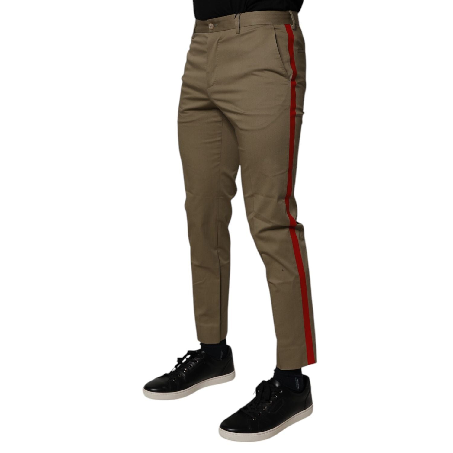 Dolce & Gabbana Dark Khaki Cotton Tapered Pants