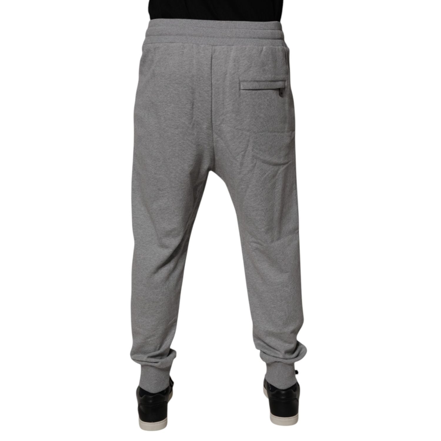 Dolce & Gabbana Gray Logo Cotton Men Jogger Sweatpants Pants