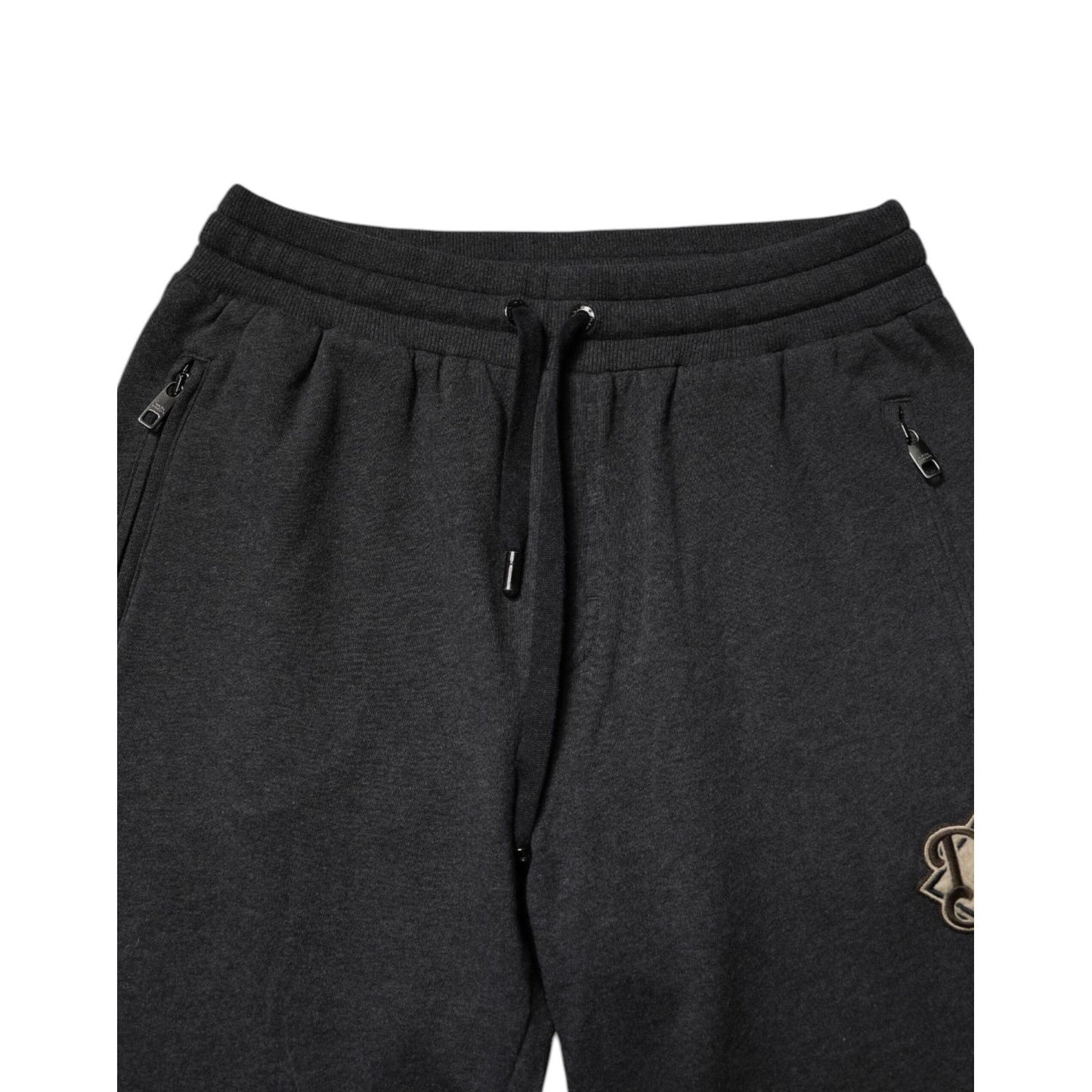 Dolce & Gabbana Dark Gray Logo Cotton Jogger Sweatpants Pants