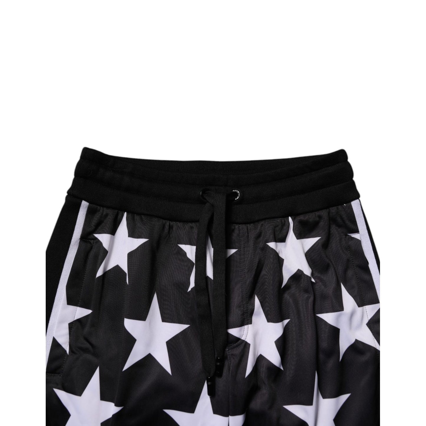 Dolce & Gabbana Black White Stars Jogger Men Sweatpants Pants