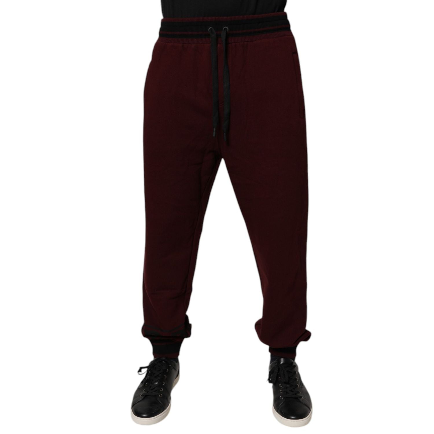 Dolce & Gabbana Bordeaux Cotton Jogger Men Sweatpants Pants