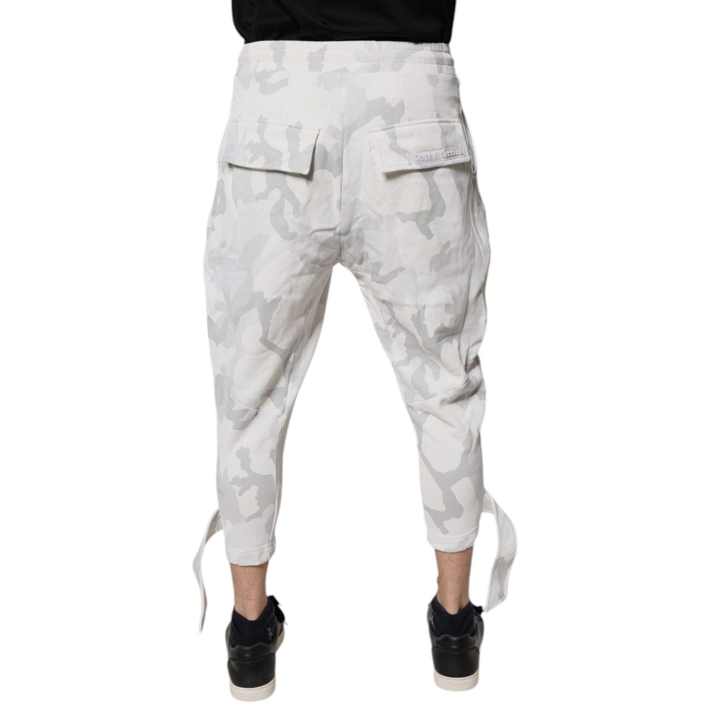 Dolce & Gabbana White Camouflage Cargo Jogger Sweatpants Pants