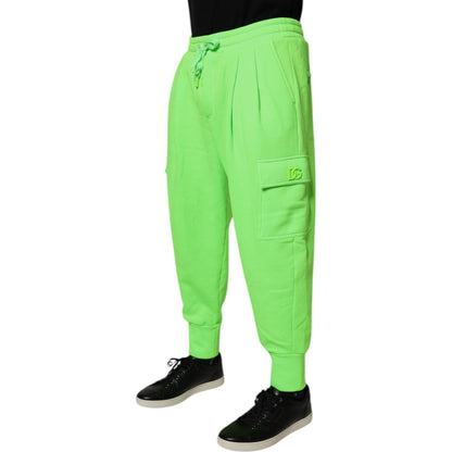 Dolce & Gabbana Neon Green Cargo Jogger Men Sweatpants Pants