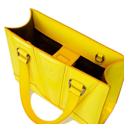 Ferrari Yellow Leather Handbag